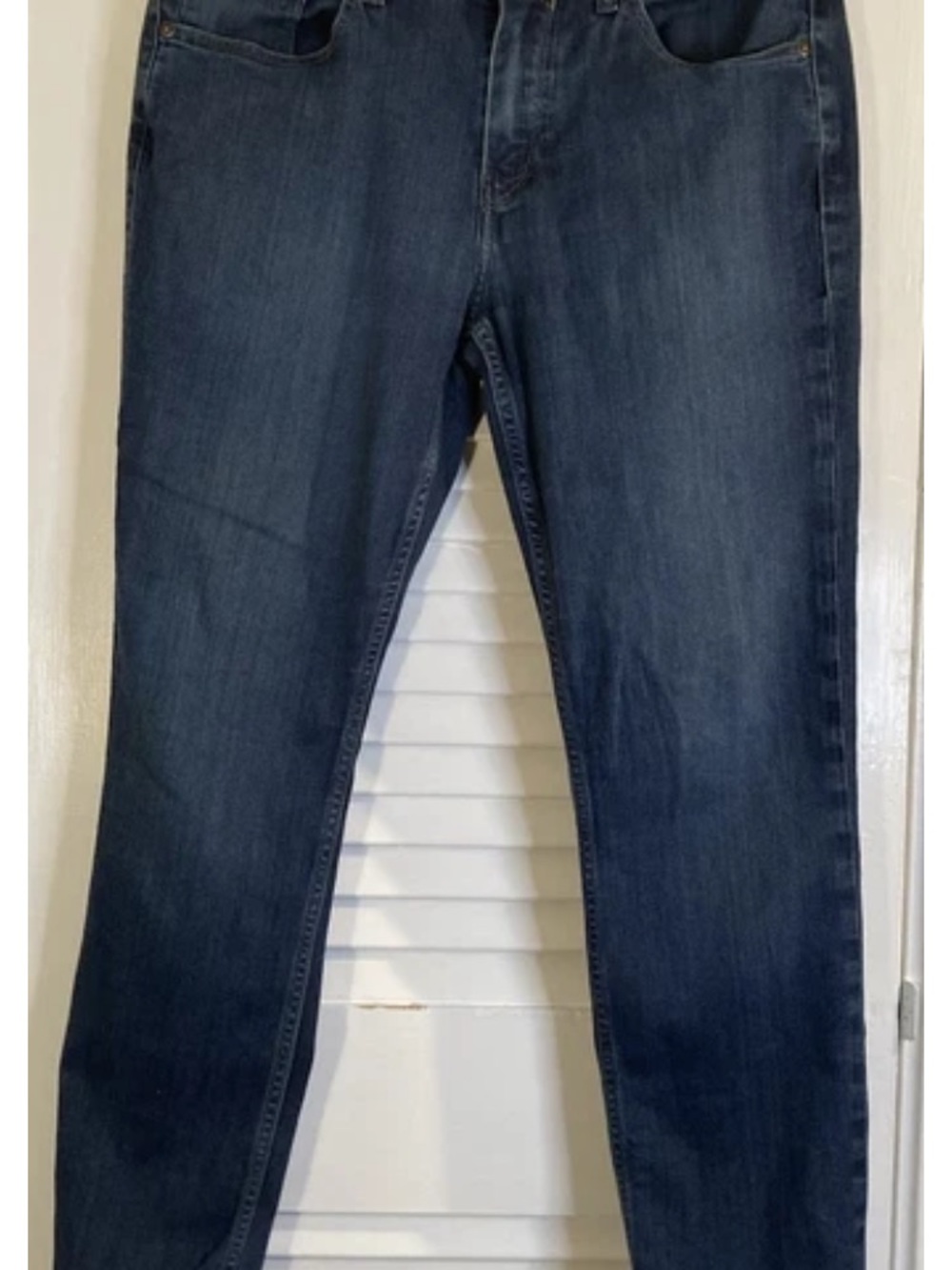 PAIGE Slim Straight Dark Indigo Jeans
